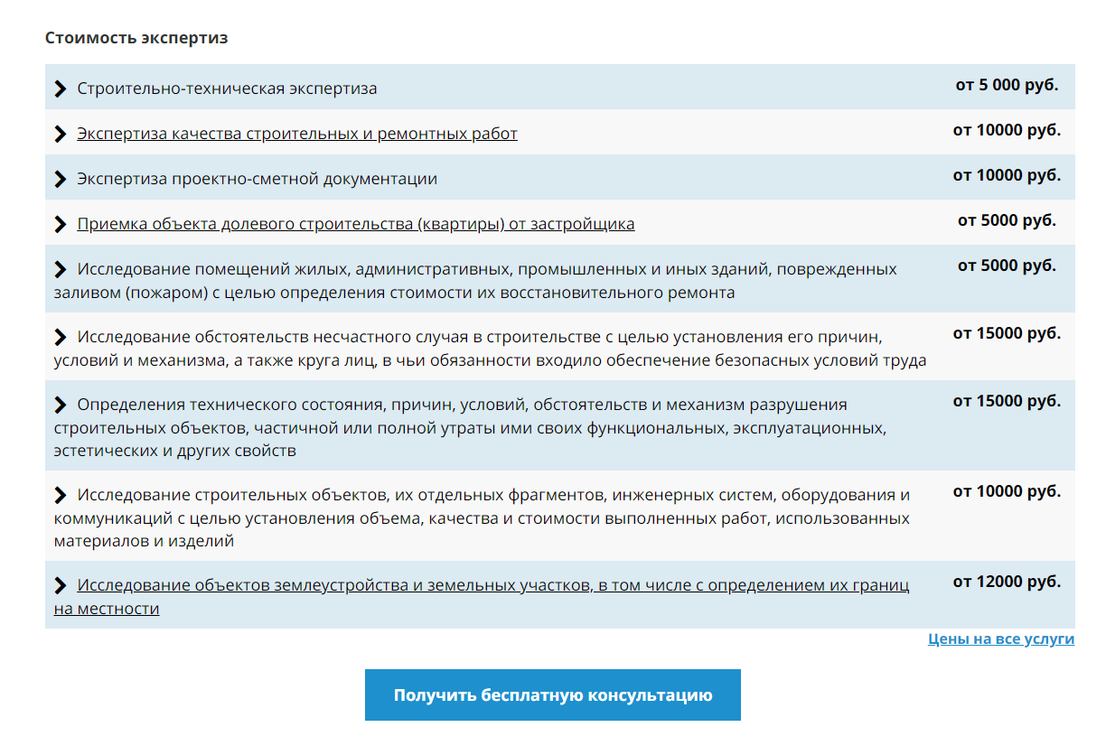 Блок с ценами